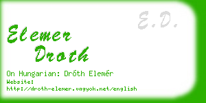 elemer droth business card